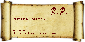 Rucska Patrik névjegykártya