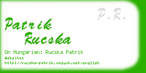 patrik rucska business card